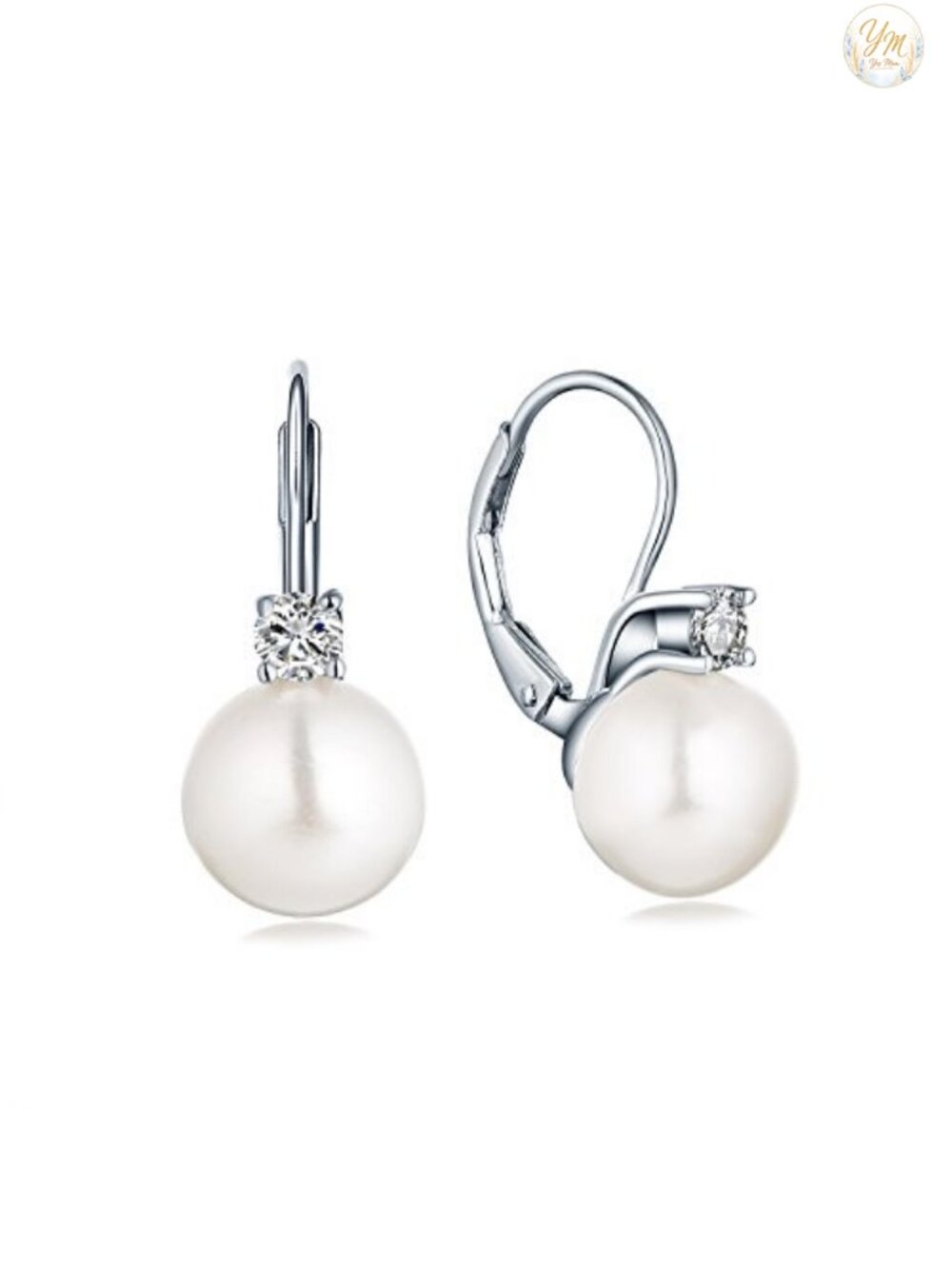 925 Sterling Silver Freshwater Pearl Drop Leverback Earrings